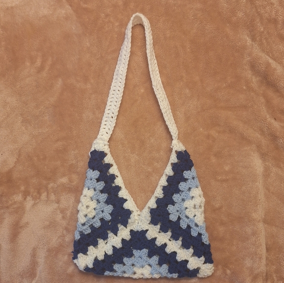 HANDMADE Crochet Granny Square Bag Pink Purple Green Blue - Picture 4 of 7